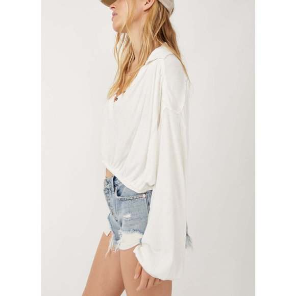 🎉LAST CHANCE🎉 NWT Free People Darren Tee / Bright White - Picture 2 of 6